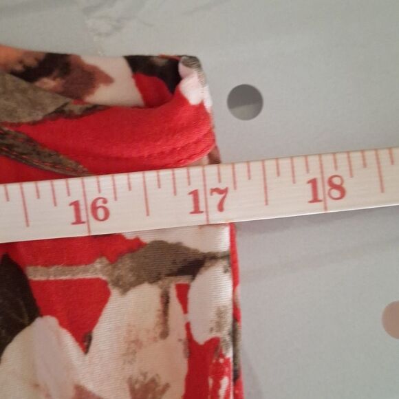 J For Justify Womens Tropical Tank Dress Red Floral Pin Up Flirty Beachy Large - Picture 7 of 8